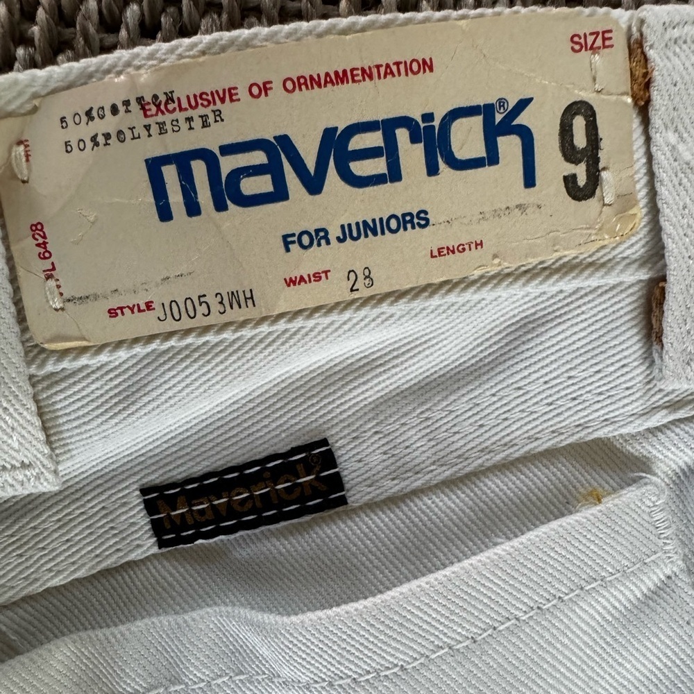 Vintage Flare White Denim Jean Size 9 - Picture 3 of 5